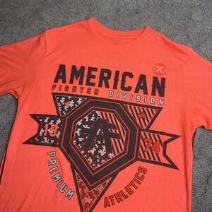 American‎ Fighter Shirt Men's S Neon Coral MMA Active Casual By Buckle